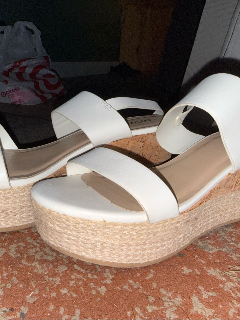 Soda White Espadrille Platform Wedge Sandals